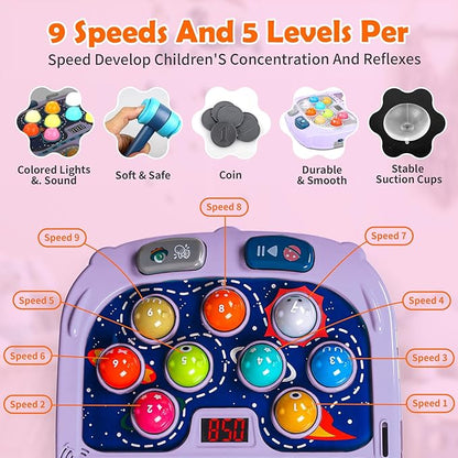 Whack a Mole Game, Toys for 3 4 5 6+ Year Old Girls Boys, Whack a Game for Kids, Gifts for 3-12 Year Old Girls Boys, Interactive Educational Toys with Double Hammers Sound and Light