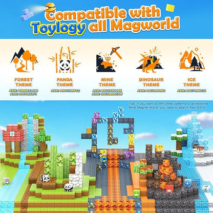 120PCS Large Magnetic Blocks-Build Mine Magnet World Ice & Sword Edition, Building Blocks Kids Toys STEM Sensory Toys for Ages 3-4 5-7 8-13, Gifts for 3 4 5 6 7 8 Year Old Boys Girls