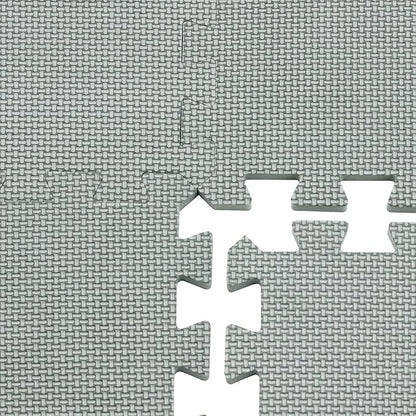 Yostrong® 18 Tiles Interlocking Puzzle Foam Baby Play Mat with Straight Edges for Playing - EVA Babies Crawling Mat | Rubber Floor Work Out Mats for Home Gym. Gray. YOC-Lb18S18