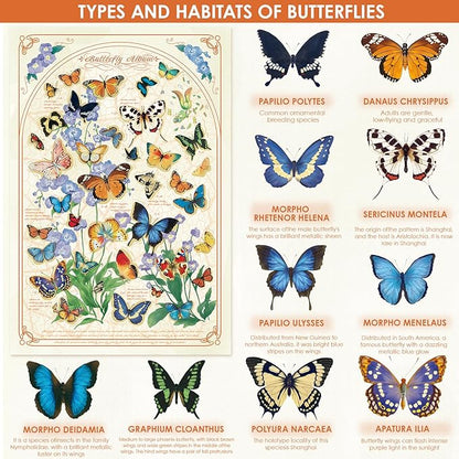 MOMIBOOK Puzzles for Adults 1000 Pieces Jigsaw Puzzles of Butterflies Whisper of Blossom, Pearlescent Butterfly Painting Image Challenging Hard Impossible Puzzle Unique Party Christmas Birthday Gifts