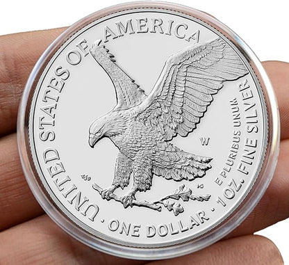 20 Pcs 40.6mm Acrylic Silver Eagle Coin Holder, Fit American Silver Eagle Dollar, Silver Fiji Taku and Silver Libertad, Acrylic Coin Protector Cases