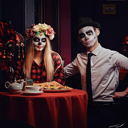 Spooktacular Creations Halloween Makeup Palette 3 Colors Face Body Paint with Brush for Zombie Skeleton Clown Witch Football Baseball Sports SFX Costume Cosplay Dress Up (7 Oz, White Black Green)