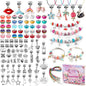 CLOYAN Charm Bracelet Making Kit for Girls, 115PCS Jewelry Making Kits for Girls with Beads, Jewelry Charms, String Necklace, Bracelets for DIY Craft, Jewelry Making Kit for Girls 8-12.