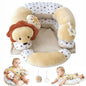 2-in-1 Tummy Time Mat and Seated Support with Sensory Toys – for Newborns and Babies – Includes Detachable Cushion for Supervised Play & Head/Neck Development (Sand)