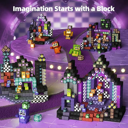 idoot 100PCS Magnetic Blocks Monster Bear Montessori STEM Toys, Build MagWonder with Building Construction Playset, Halloween and Birthday Gifts for 5 Year Old Boys