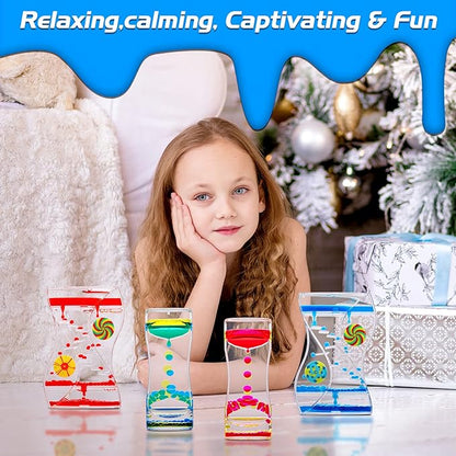 XINBAOHONG Liquid Motion Bubbler Sensory Toy for Kids and Adults 4-Pack，Calming Stress Relief Fidget Toys for ADHD Autism, Office Desk Decor