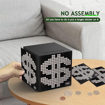 Primo Lines Piggy Bank for Adults Must Break to Open, with Savings Counter & Goal Tracker, Unbreakable Stainless Steel Money Box for 10K Challenge $3000 $5000, Kakeibo(4.72 Inch)