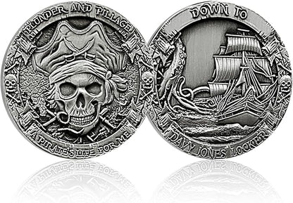 CHURYUML Davy Jones Coin A Pirates Life Down to Davy Jones Locker Pirate Enthusiasts Collectible Pirate Themed Party Gifts