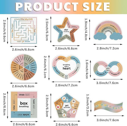 Libima 72 Pieces Anxiety Sensory Stickers Textured Stickers Fidget Mindfulness Sticker School Counselor Supplies Adult Sensory Items Anxiety Relief, 9 Styles(Pastel Color)