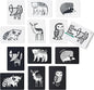 Wee Gallery Art Cards for Baby, Durable High Contrast Black and White Animal Flashcards for Newborns, Brain Development, Sensory Toys, Tummy Time Essentials for Infant and Toddler - Woodland Animals