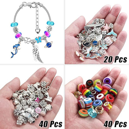 SUREHOME Jewelry Making Kit for Girls 8-12, 110 pcs Charm Bracelet Making Kit Art & Crafts for Girls Ages 6-8 DIY Necklace Toy Birthday Gifts for 5 7 8 9 10 11 Years Old Kids Trendy Stuff