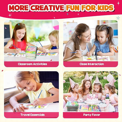 ZMLM 24 Water Coloring Books for Kids Party Favors - Bulk Mini Coloring Books for Kids Ages 4-8,Small Birthday Goodie Bag Stuffers School Teacher Return Gift Art Crafts Classroom Prizes (Girl)