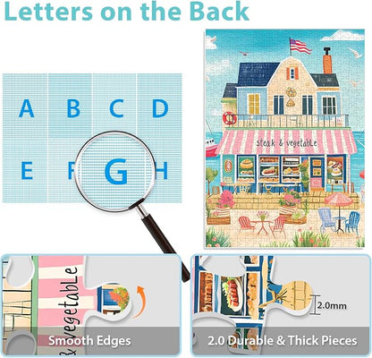Puzzles for Adults 500 Pieces, Coastal Puzzle, Seaside Jigsaw Puzzles 500 Piece for Adults Kids Seniors, Recycled Cardboard Puzzle for Game Night Family Friends, 20.5x15 in Home Decor