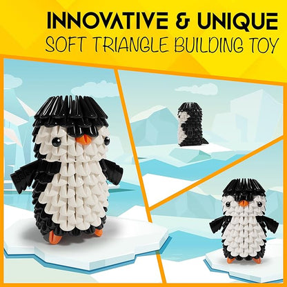 Animals 3D Soft Building Blocks - Cute Animal Kit, Pressure-Relief, STEM Educational Toys, Enhance Hands-On Skills Interlocking Building Blocks (1101-PENGUIN)