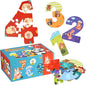 Wooden Puzzles for Kids, Montessori Numbers Puzzles Animal Puzzle for Toddlers, Preschool Learning Toys Educational STEM for Boys Girls Ages 3+
