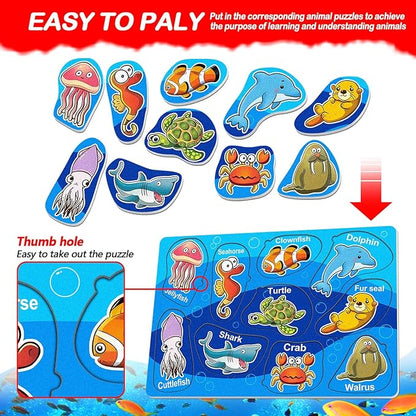 4 Pack 40 Pieces Felt Ocean Theme Zoo Animals Forest Ocean Toys for Toddlers Puzzles Educational Toddler Montessori Learning Matching Game Christmas Birthday Gifts Toys for Kids Felt Busy Board
