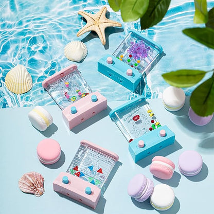 Sumind 10 Pieces Handheld Water Game for Kids Mini Water Ring Toss and Basketball Hoop Toy 90s Retro Mini Games for Goodie Bags Stuffers Birthday Return Gifts Classroom Rewards(Pastel,Lively Style)