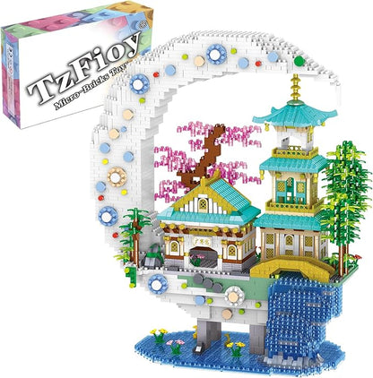 Moon Palace Micro Brick Building Set (3661 Pieces) – Famous Chinese Fable Architecture Model Educational Toy Gift for Kids and Adults