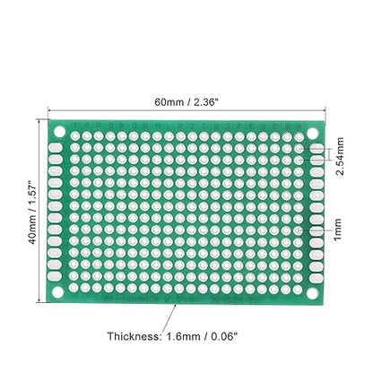 MECCANIXITY PCB Board Single Sided Printed Circuit Prototyping Boards Plated Through Holes for DIY Soldering Electronic Projects, 40mmx60mm, Pack of 20