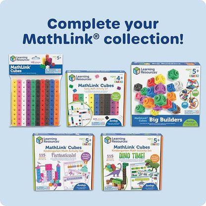 Learning Resources MathLink Cubes - Set of 100 Cubes, Ages 5+ Kindergarten, STEM Activities, Math Manipulatives, Homeschool Supplies, Teacher Supplies