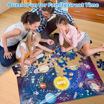 Jumbo Floor Puzzle for Kids Ages 4-6, 48 Piece Large Solar System Jigsaw Puzzle, Extra-Thick Cardboard Preschool Learning Toys for Toddlers 3-5, Educational Gift for Boys Girls 3 4 5 6 7 8