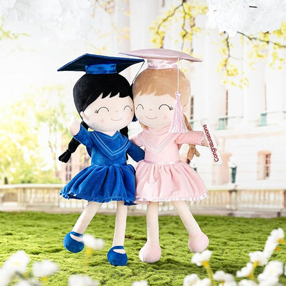 Gloveleya Baby Girl Gifts Graduation Plush Girls Dolls Congratulation Gift for Kindergarten Royal Blue 16 inch