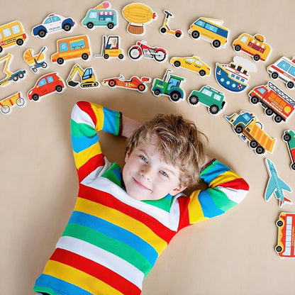 Kathfly 36 Pcs Wooden Community Helpers Community Wooden Toy Preschool Little Professionals Block Vehicles Set Multicultural Vehicles Creative Play for Social Learning, Educational Model