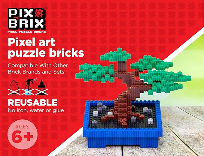Pix Brix Pixel Art kit Puzzle Bricks - 6,000 Piece Pixel Art Container, 12 Color Medium Palette - Interlocking Building Bricks, Create 2D and 3D Builds Without Water or Glue - Stem Toys, Ages 6 Plus