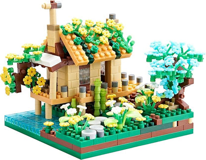 Architecture Port Cabin Building Set Model Kit and Gift for Kids and Adults Mini Blocks 600 PCS with 2 Figure