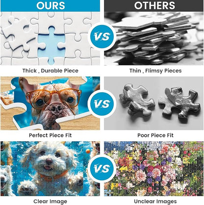 500 Piece Puzzle for Adults, Funny Puppy Animal Jigsaw Puzzles, Fun Cool Silly Puzzle with Underwater Dogs, 500 Pieces Birthday Party for Family Kids and Adults Funny Puzzle for Adults, 20.5×15 in