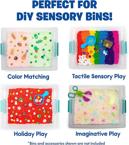 Educational Insights Pluffle® Glow-in-The-Dark - Sensory Bin Foam Set, No Mess Alternative to Sand Toys & Slime for Toddlers at Home or in The Classroom, Fun Sensory Table Filler, Gift for Ages 3+