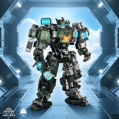 Large Mech Robot Building Set, Motorized Robot Model Building Blocks Toy for Adults, Hard Core Industrial Style Collectible Gifts for Men Boys Ages 14+ (1403 PCS)