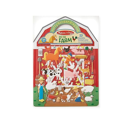 Melissa & Doug Puffy Sticker Play Set – On The Farm, 52 Reusable Stickers with 2 Fold-Out Scenes, Restickable Animal Arts and Crafts Activity Book for Kids Ages 4+ - FSC Certified