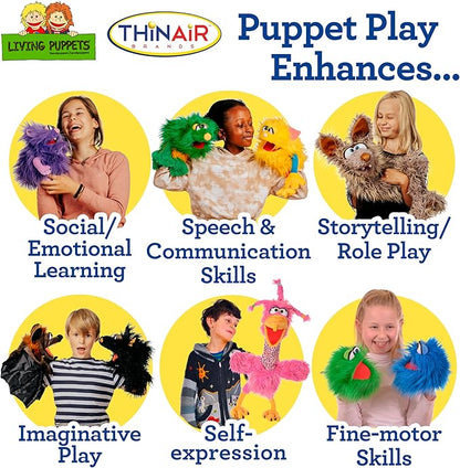Living Puppets 20-Inch Plush Big Puppy Dog Hand Puppet - Fine European Design, Ultra-Soft and Cuddly, Promotes Child Development, Safety Certified, Teacher-Recommended for Boys and Girls