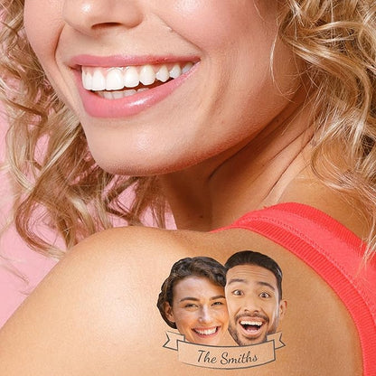 Big Dot of Happiness 2 Fun Face and Text Temporary Tattoos - Wedding Party Favors - Bachelorette Party Ideas - Custom Photo and Name Temporary Tattoos - Set of 12