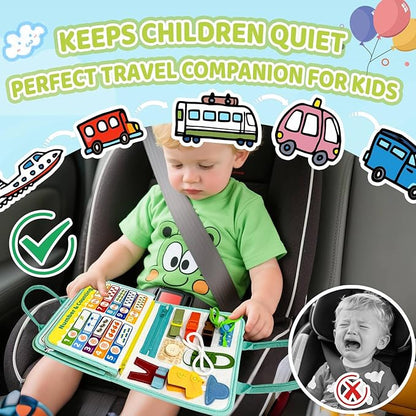 Busy Book for Toddlers - Farm Montessori Toys Busy Board for Boy Girl Gifts Educational Learning Activity Book Toddler Airplane Travel Toy Birthday Gift
