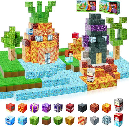 Magnetic Blocks, 1-inch Size Building Toys,Magnetic Cubes Building Blocks Toys for Halloween Christmas Birthday Gift - STEM Sensory Toys for 3+ Years Old Girl Boys