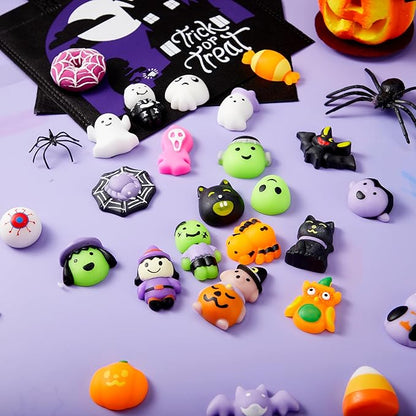JOYIN 48 Pcs Halloween Mochi Squishy Toys Bulk, Halloween Toys for Halloween Party Favors Decoration, Trick or Treats Sensory Stress Relief Toy, Classroom Prizes Goodie Bag Filler Kids Gift