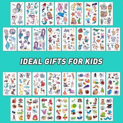 Temporary Tattoo Kids - 150 Sheets & 1700+ Patterns | Boosts Imagination/Creativity & Easy-Clean | Ideal for Party Favors, Arts & Crafts, Goodie Bags (Non-Toxic, Safe for Skin)