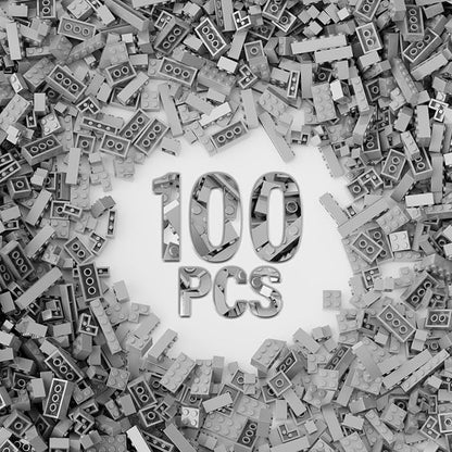 100 Piece Light Gray Bricks Bulk, 12 Size Light Grey Classic Building Blocks Bricks, Compatible with Lego Parts and Pieces(Color: Light Gray)