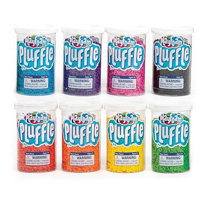 Educational Insights Pluffle Mini 8-Pack - Sensory Bin Foam Set, No Mess Alternative to Sand Toys & Slime for Toddlers at Home or in The Classroom, Fun Sensory Table Filler, Gift for Kids Ages 3+