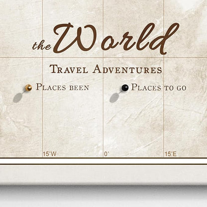 Canvas World Map with Cork Pin Board - English Lettering - Decorative Wall Decoration for All Rooms - Canvas Pictures with World Map Motif (150x100 cm, Pattern 20)