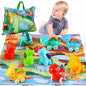 ALASOU 9 PCS Dinosaur Fantastic Creatures Car Toys with Playmat/Storage Bag|Baby Toys for 1 2 Year Old Boy|1st Birthday Gifts for Toddler|1 Year Old Boy Gift for Infant 12 18 Months