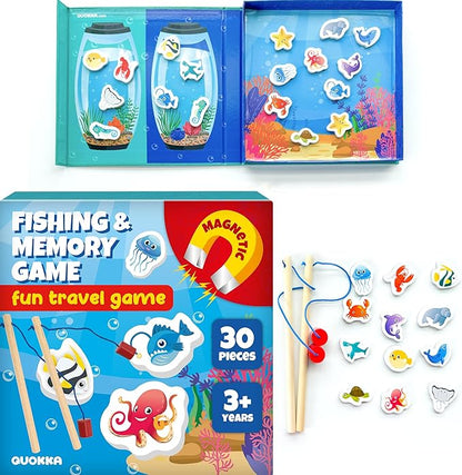 QUOKKA Magnet Game for Kids 3-5 - Fishing Game Kids Ages 4-8 - Travel I Road Trip I Plane I Car Ride - Magnetic Toddler Travel Toys