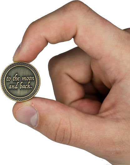 Romantic Love Expression Coins, I Love You To The Moon & Back, Anniversary Pocket Tokens for Date Night, Love Gift for Men & Women, From Him or Her