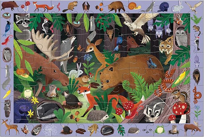 Mudpuppy Woodland Forest — 64 Piece Search & Find Puzzle Jigsaw Puzzle Featuring Diverse Woodland Animals and Over 40 Hidden Images to Find for Ages 4+