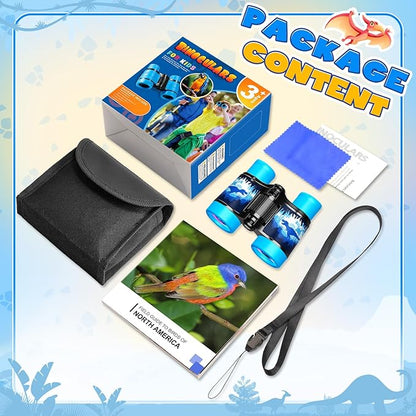 Dinosaur Binoculars Toys for Kids 3 4 5 6 7 8Year Old Boys Girls Christmas Birthday Gifts for Boy Grandkids Ages 3-5 4-6 Toddlers Blue Dino Binoculars Toys Bird Watching Outdoor Camping Telescope Toy