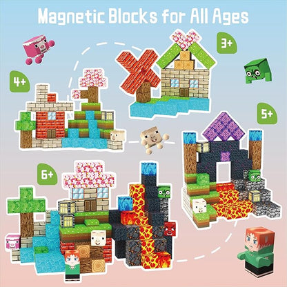 Magnetic Blocks - 120PCS Magnetic Building Blocks STEM Sensory Toys Magnet Building Cube Toys for Kid Age 3 4 5 6 7 8 9 10, Building Sets for Boys Girls Age 3+, Gift for Birthday