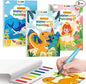 TECJOE 3 Pack Paint with Water Coloring Books for Toddlers, Watercolor Paint Set with 6 Brushes, Painting Activity for Kids Ages 4 5 6 7 8, Christmas Gift Arts & Crafts Toy, Princess, Dinosaur & Sea