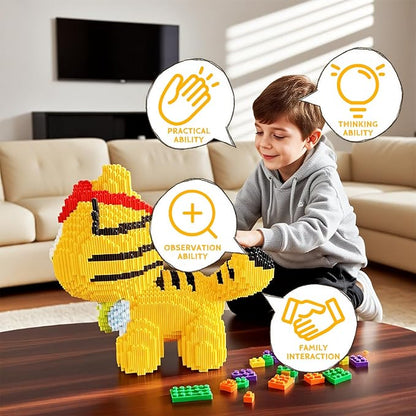 Animal Ginger Cat Micro Building Blocks Set 3D Cute Cat Mini Blocks for Adults Boys and Girls(8000 Pieces)